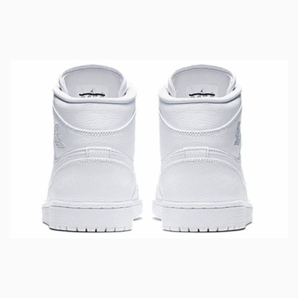 White Men's Nike Mid Basketball Shoes Air Jordan 1 | JD-429UT