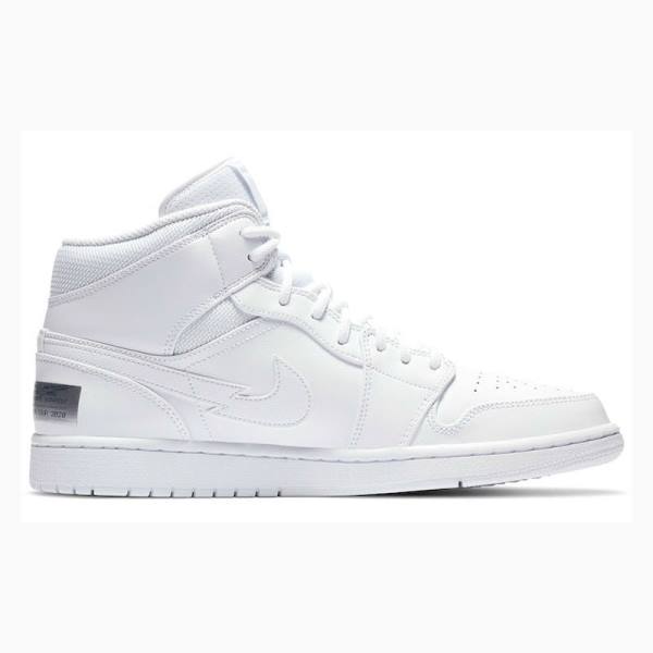 White Men's Nike Mid Euro Tour Basketball Shoes Air Jordan 1 | JD-940KI