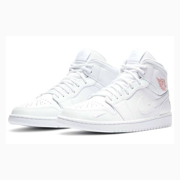 White Men's Nike Mid Euro Tour Basketball Shoes Air Jordan 1 | JD-940KI