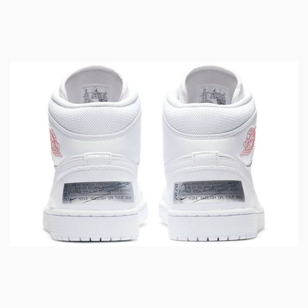 White Men's Nike Mid Euro Tour Basketball Shoes Air Jordan 1 | JD-940KI