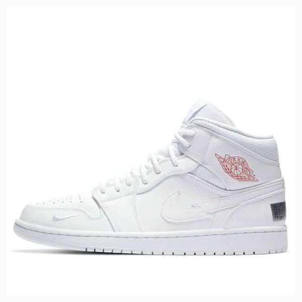 White Men\'s Nike Mid Euro Tour Basketball Shoes Air Jordan 1 | JD-940KI