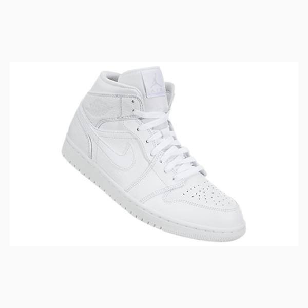 White Men's Nike Mid Triple Basketball Shoes Air Jordan 1 | JD-651UH