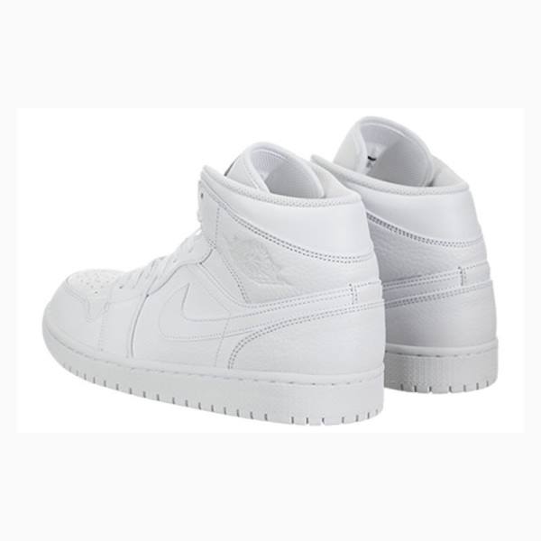 White Men's Nike Mid Triple Basketball Shoes Air Jordan 1 | JD-651UH