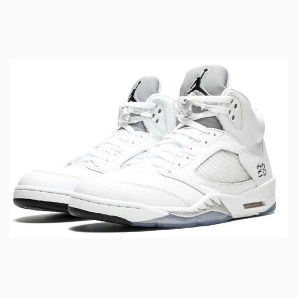 White Men's Nike Retro Basketball Shoes Air Jordan 5 | JD-634TK