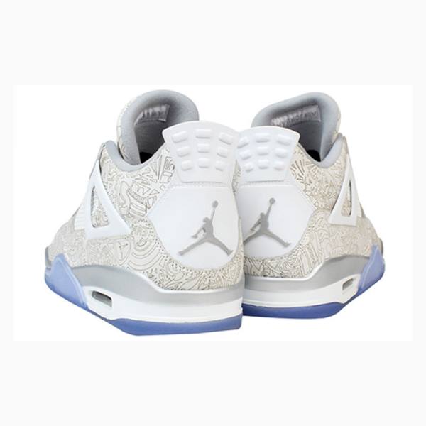 White Men's Nike Retro Laser Basketball Shoes Air Jordan 4 | JD-140MS