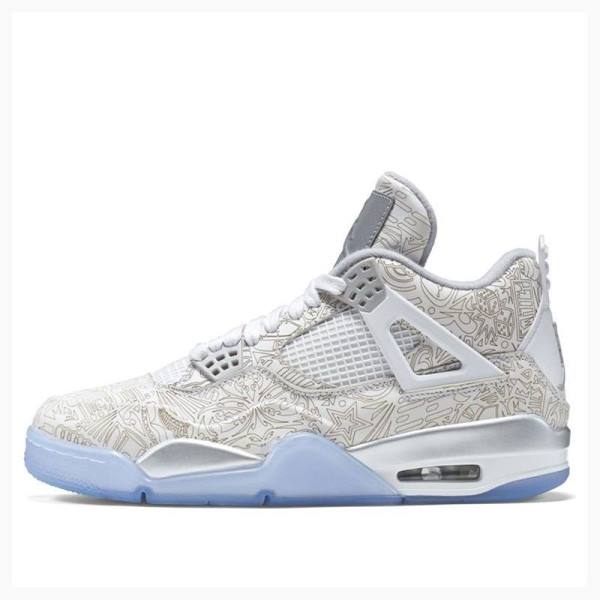 White Men\'s Nike Retro Laser Basketball Shoes Air Jordan 4 | JD-140MS