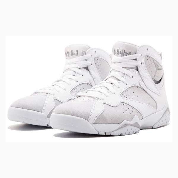 White Men's Nike Retro Pure Money Basketball Shoes Air Jordan 7 | JD-526CL