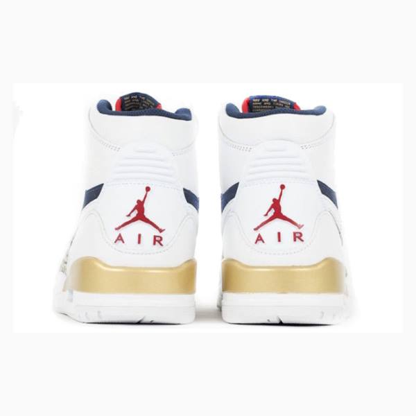 White / Navy Men's Nike Legacy 312 Dream Team Basketball Shoes Air Jordan | JD-930KE