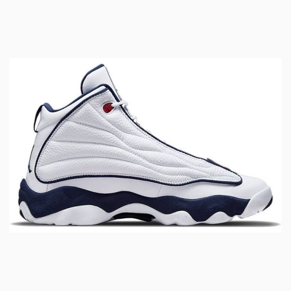 White / Navy Men's Nike Pro Strong Basketball Shoes Air Jordan | JD-601AO