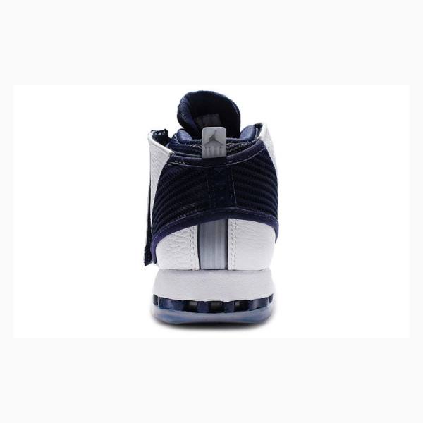 White / Navy Men's Nike Retro Basketball Shoes Air Jordan 16 | JD-437ZG