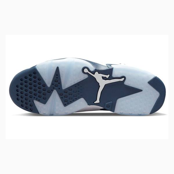 White / Navy Men's Nike Retro Midnight Basketball Shoes Air Jordan 6 | JD-562QT