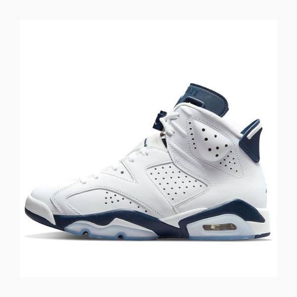 White / Navy Men\'s Nike Retro Midnight Basketball Shoes Air Jordan 6 | JD-562QT