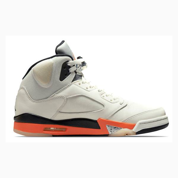 White / Orange Men's Nike Retro Shattered Backboard Basketball Shoes Air Jordan 5 | JD-876GP