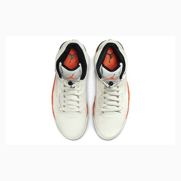 White / Orange Men's Nike Retro Shattered Backboard Basketball Shoes Air Jordan 5 | JD-876GP