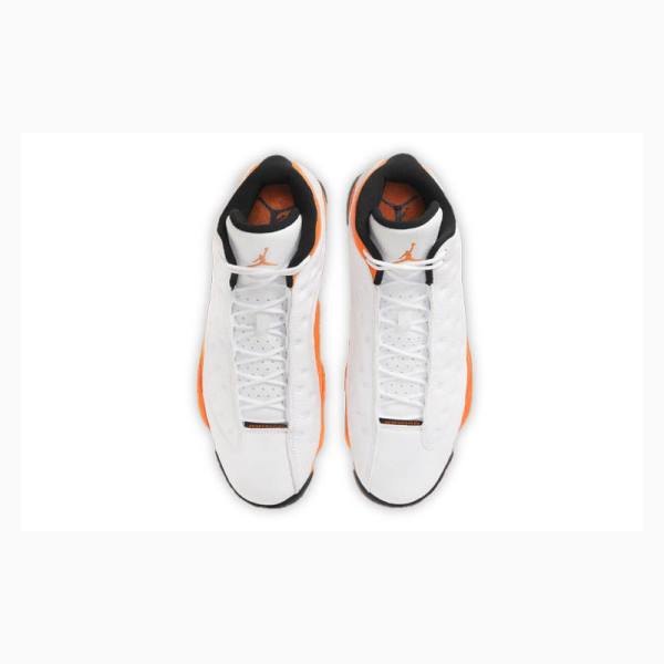 White / Orange Men's Nike Retro Starfish Basketball Shoes Air Jordan 13 | JD-234FZ