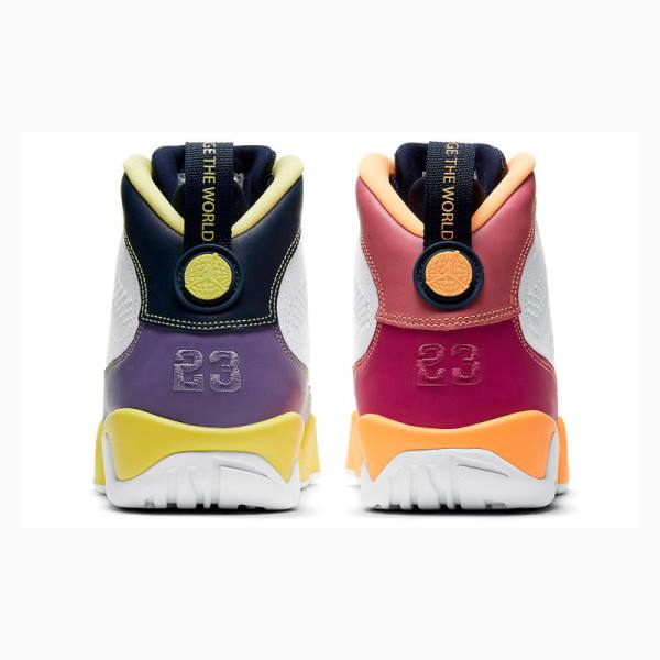 White / Orange / Purple Women's Nike Retro Change The World Basketball Shoes Air Jordan 9 | JD-529TW