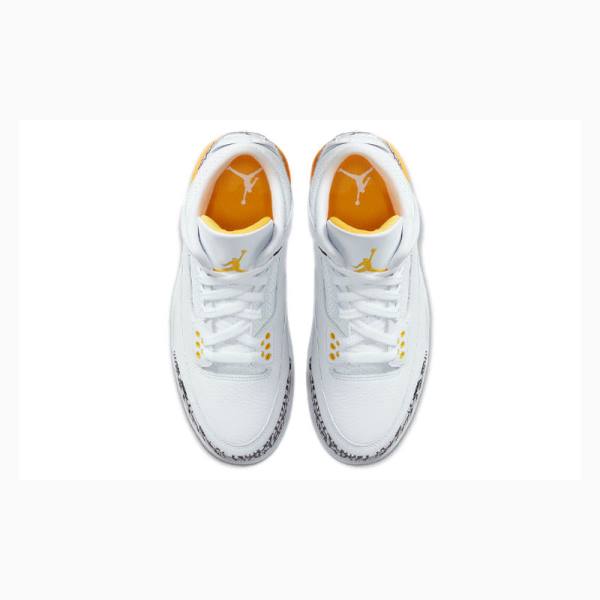 White / Orange Women's Nike Retro Laser Basketball Shoes Air Jordan 3 | JD-564VO