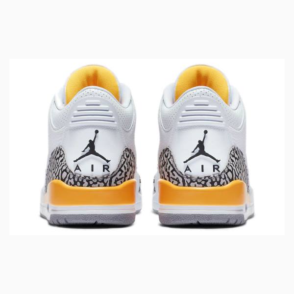 White / Orange Women's Nike Retro Laser Basketball Shoes Air Jordan 3 | JD-564VO