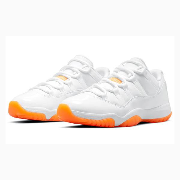 White / Orange Women's Nike Retro Low Bright Citrus Sneakers Air Jordan 11 | JD-103VD