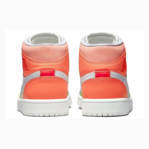 White / Orange / Yellow Women's Nike Mid 'To My First Coach' To My First Coach (W) Basketball Shoes Air Jordan 1 | JD-961DF