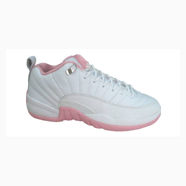 White / Pink Women's Nike Retro Low Sneakers Air Jordan 12 | JD-791ZF