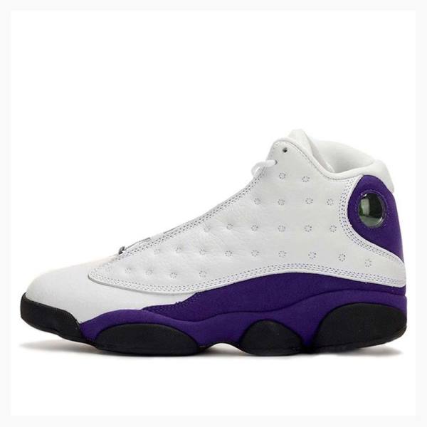 White / Purple / Black Men\'s Nike Retro Lakers Basketball Shoes Air Jordan 13 | JD-910IJ