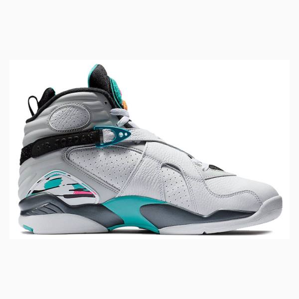 White / Purple / Blue Men's Nike Retro South Beach Basketball Shoes Air Jordan 8 | JD-047MK