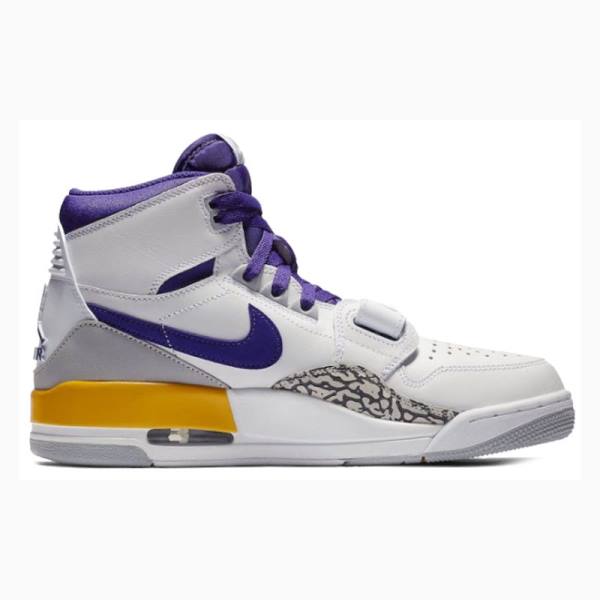 White / Purple Men's Nike Legacy 312 Lakers Basketball Shoes Air Jordan | JD-269DA