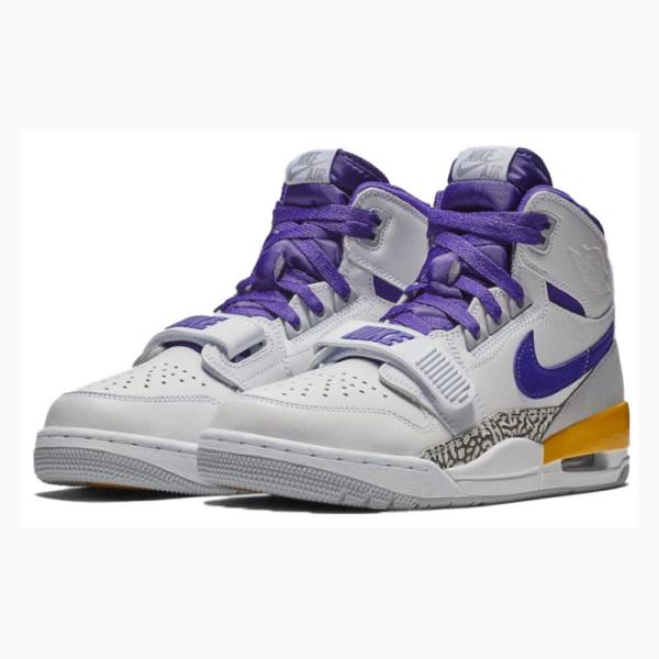 White / Purple Men's Nike Legacy 312 Lakers Basketball Shoes Air Jordan | JD-269DA