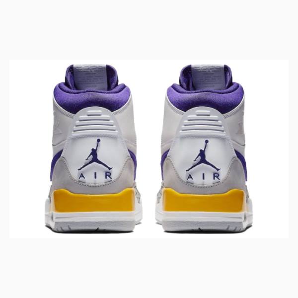 White / Purple Men's Nike Legacy 312 Lakers Basketball Shoes Air Jordan | JD-269DA