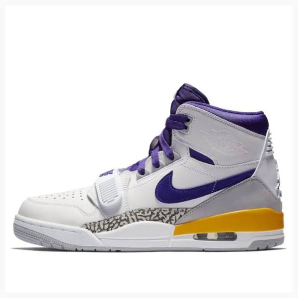 White / Purple Men\'s Nike Legacy 312 Lakers Basketball Shoes Air Jordan | JD-269DA