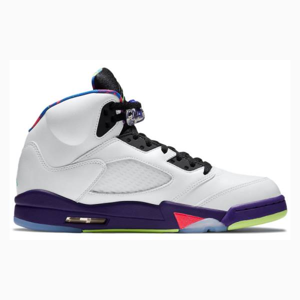 White / Purple Men's Nike Retro Alternate Bel-Air Basketball Shoes Air Jordan 5 | JD-679LF