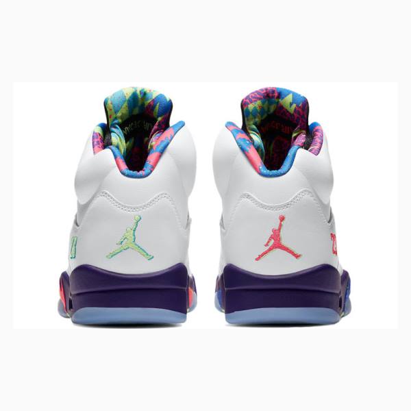 White / Purple Men's Nike Retro Alternate Bel-Air Basketball Shoes Air Jordan 5 | JD-679LF