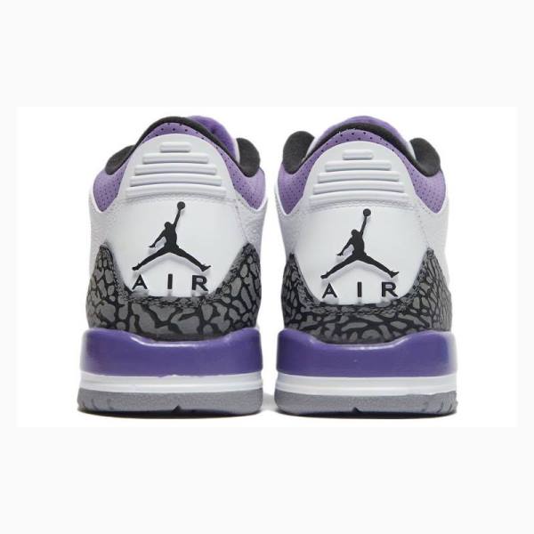 White / Purple Men's Nike Retro Dark Iris Basketball Shoes Air Jordan 3 | JD-682AC