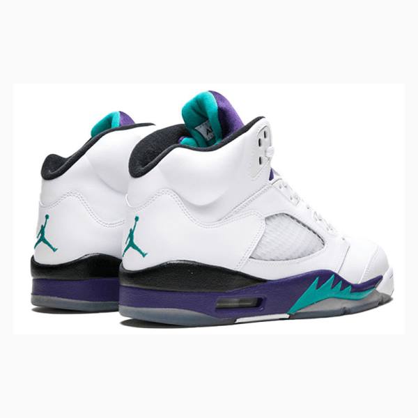 White / Purple Men's Nike Retro Grape Basketball Shoes Air Jordan 5 | JD-850WE