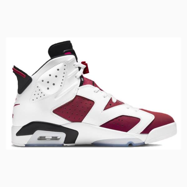 White / Red / Black Men's Nike Retro Carmine Basketball Shoes Air Jordan 6 | JD-194XD