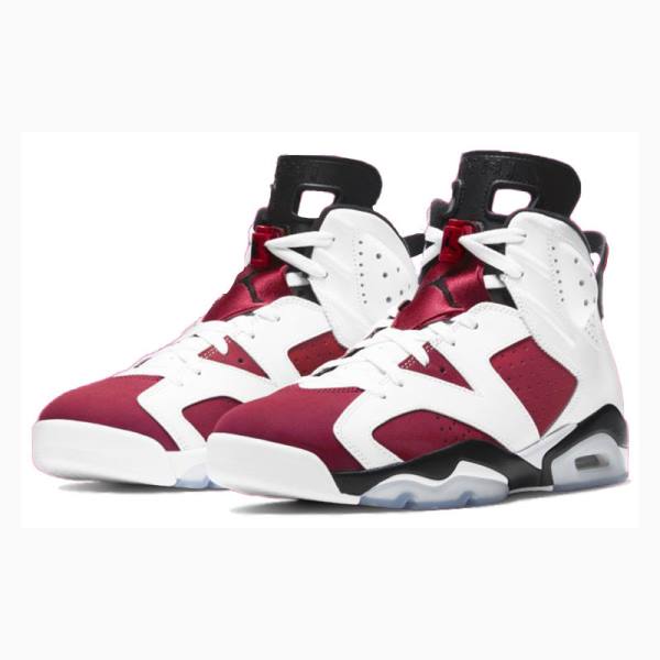 White / Red / Black Men's Nike Retro Carmine Basketball Shoes Air Jordan 6 | JD-194XD