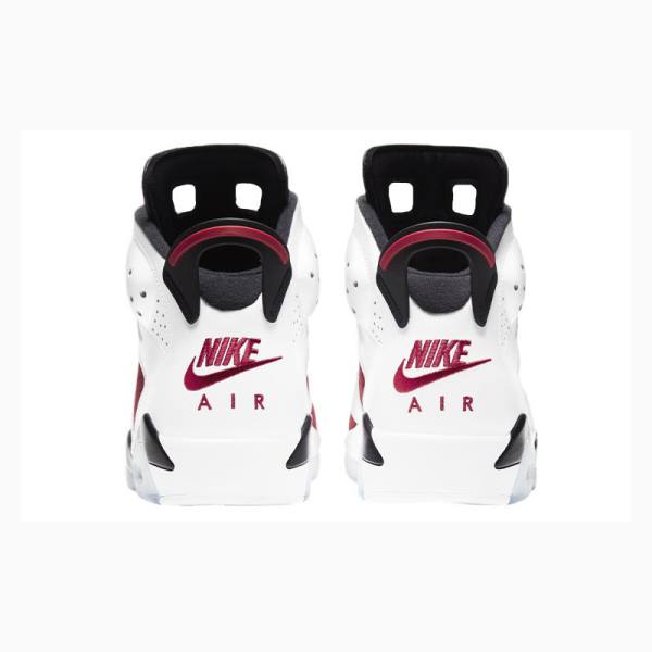 White / Red / Black Men's Nike Retro Carmine Basketball Shoes Air Jordan 6 | JD-194XD