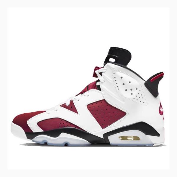 White / Red / Black Men\'s Nike Retro Carmine Basketball Shoes Air Jordan 6 | JD-194XD