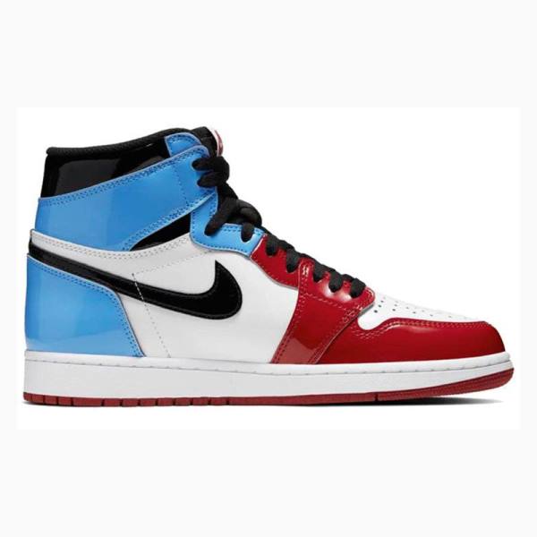 White / Red / Blue Men's Nike Retro High OG Fearless UNC Chicago Basketball Shoes Air Jordan 1 | JD-098IR