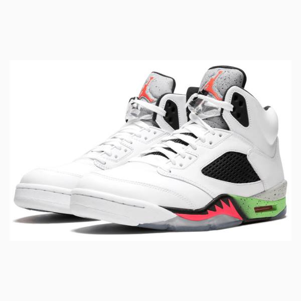 White / Red / Green Men's Nike Retro Space Jam Basketball Shoes Air Jordan 5 | JD-035MZ