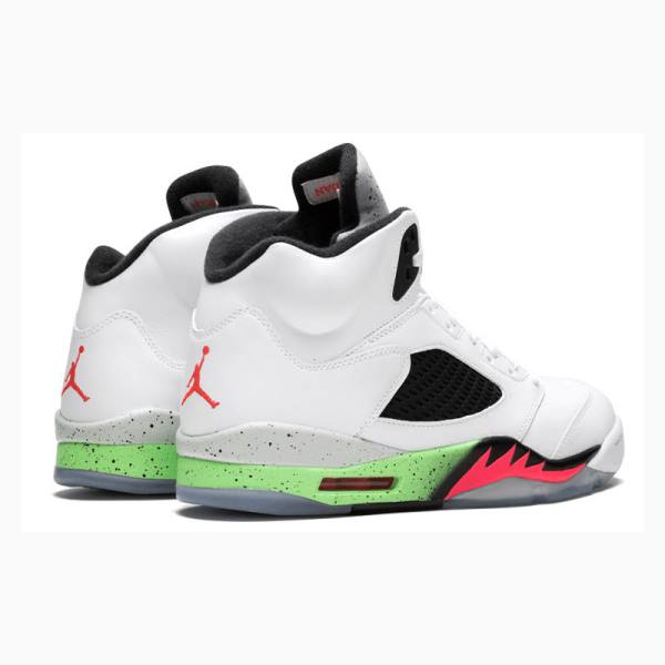 White / Red / Green Men's Nike Retro Space Jam Basketball Shoes Air Jordan 5 | JD-035MZ