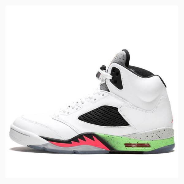 White / Red / Green Men\'s Nike Retro Space Jam Basketball Shoes Air Jordan 5 | JD-035MZ