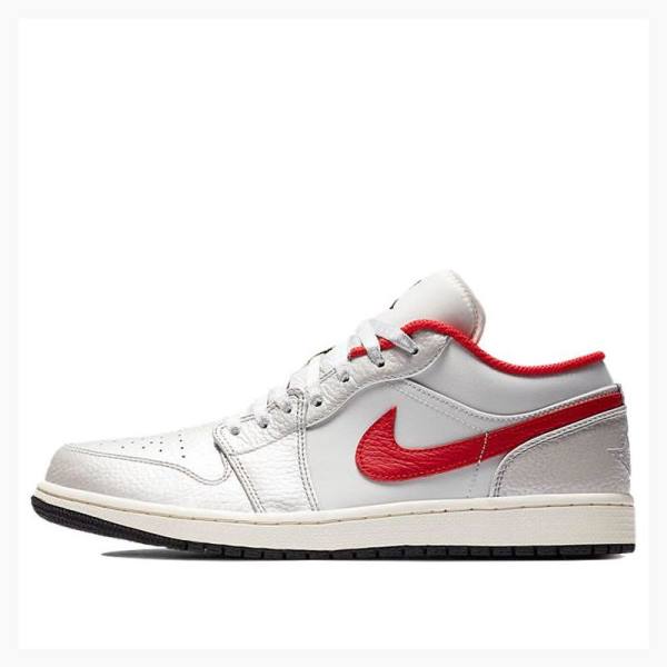 White / Red Men\'s Nike Low \'Night Track\' Sneakers Air Jordan 1 | JD-617NB