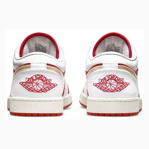 White / Red Men's Nike Low Spades Sneakers Air Jordan 1 | JD-895CF