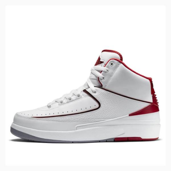 White / Red Men\'s Nike Retro Basketball Shoes Air Jordan 2 | JD-674MN