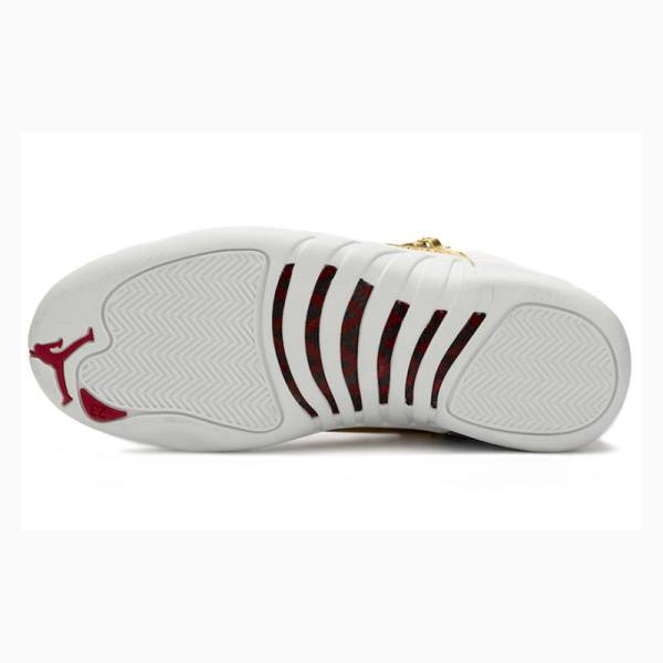 White / Red Men's Nike Retro FIBA Basketball Shoes Air Jordan 12 | JD-092WY