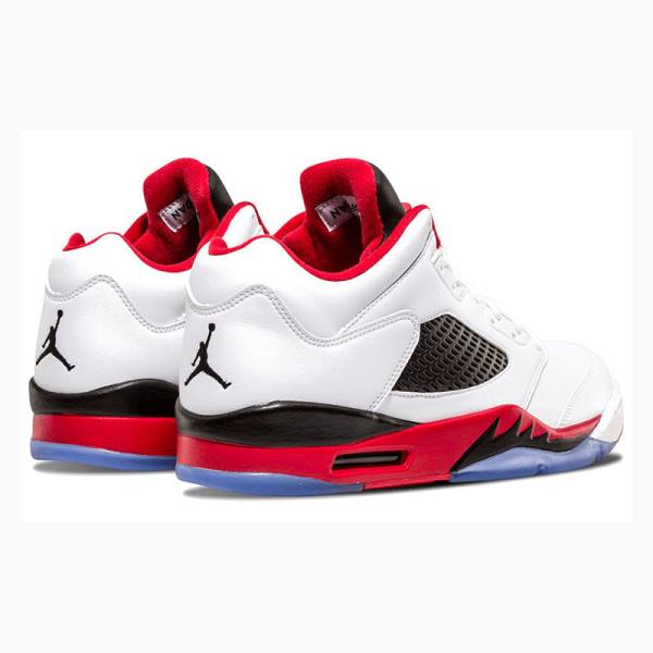 White / Red Men's Nike Retro Low Sneakers Air Jordan 5 | JD-028VL