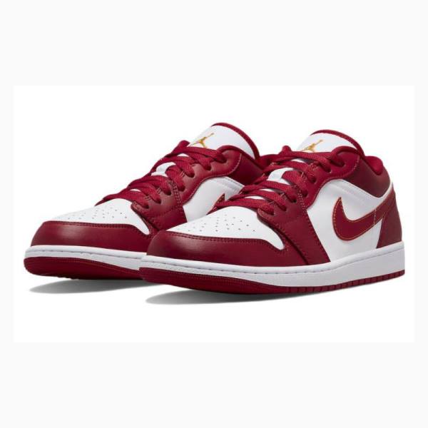 White / Red Men's Nike Retro Low Sneakers Air Jordan 1 | JD-459UD