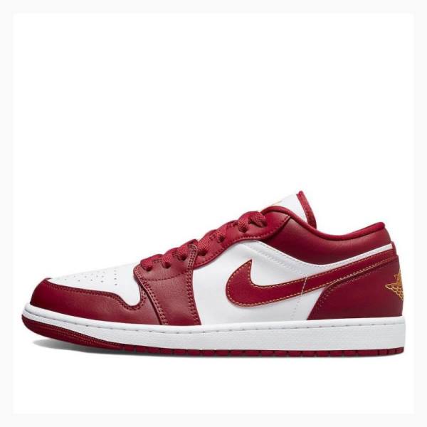 White / Red Men\'s Nike Retro Low Sneakers Air Jordan 1 | JD-459UD